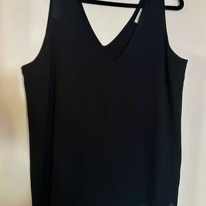 Black Sleeveless V-Neck Top